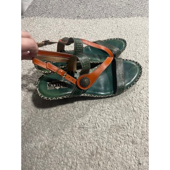 L'Artiste Spring Step Dreamer -N Sandals Womens EU 42 / US 10.5-11 Leather Green - Picture 4 of 16